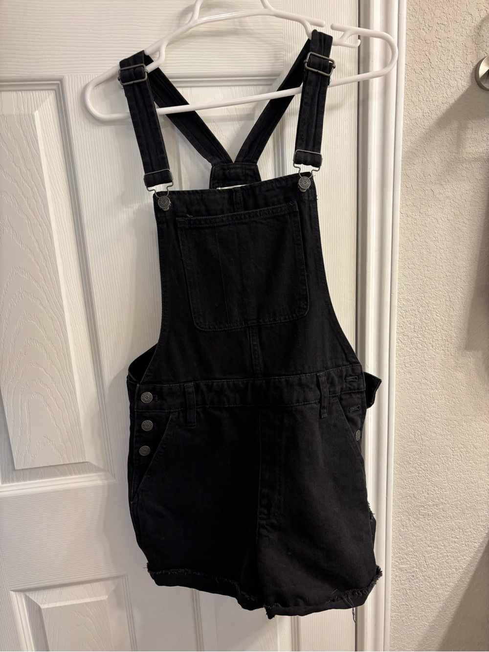Madewell Black Denim Overall Shorts NWT
